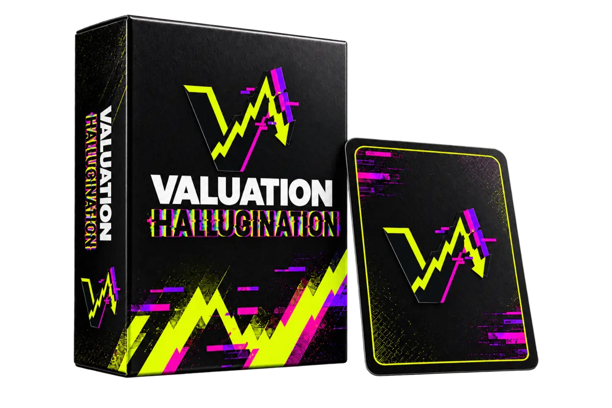 Valuation Hallucination game box and core card-back preview